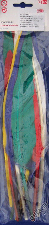 перья Индейские перья Состав: 	Разноцветные, 20 - 30 см, 10 шт