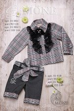 01-804 рубашка клетка,кружева черный/белый