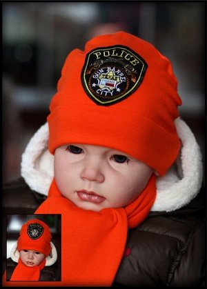 Шапочка для мальчика оранжевая POLICE…