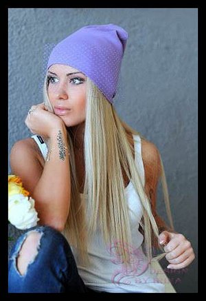 Удл. шапка с вуалью (аметист)..