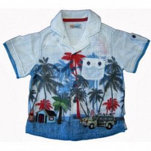 G1158.Рубашка с пальмами для мальчиков.