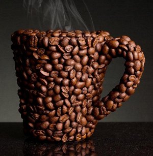 Черный кофе без кофеина в зернах 1кг.