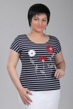 3887-3 19-70 МИСС Лида 3996 Блуза, сине-белый