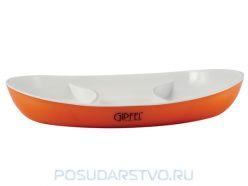 9411 GIPFEL Менажница с двойными стенками 28х17х3,5 см оранжевая (полипропилен)