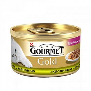 Gourmet Gold конс 85гр д/кош Дуо Кролик/Печень (1/24)