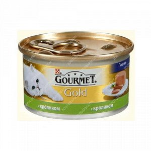 Gourmet Gold конс 85гр д/кош Кусочки в паштете Кролик (1/24)