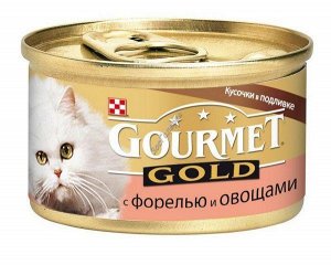 Gourmet Gold конс 85гр д/кош Форель/Овощи (1/24)