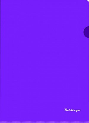 Папка-уголок Berlingo, А4, 180мкм, прозрачная фиолетовая
