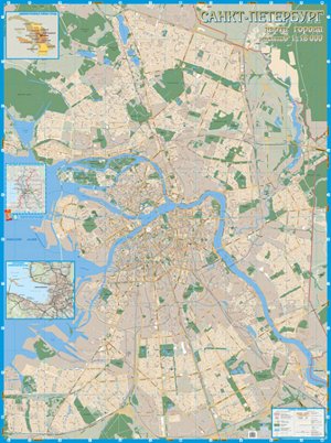 Санкт-Петербург с каждым домом. Настенная карта
