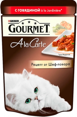 Gourmet Ala Carte пауч 85гр д/кош Говядина/Овощи в подливке (1/24)