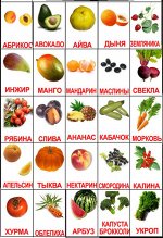овощи и фрукты набор