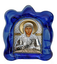 серебряные иконы из Греции на стекле