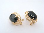 Серьги чёрный оникс греческие