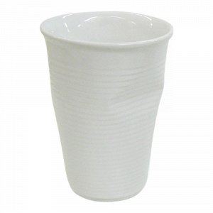 Мятый стаканчик керамический белый 0.24л