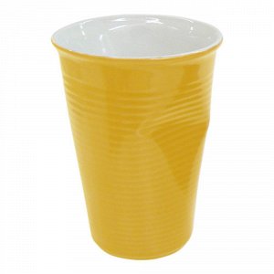 Мятый стаканчик керамический желтый 0.24л
