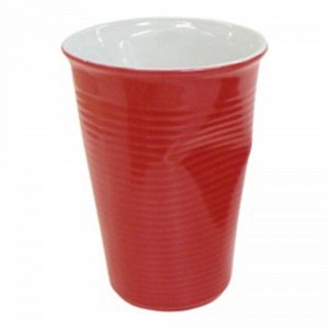 Мятый стаканчик керамический красный 0.24л