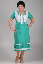 3149-143 ЭДИБОР 881 Платье, зелено-белый