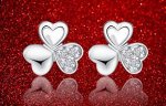 Серьги из стерлингового серебра украшенные искусственными камнями