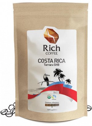 Кофе 500гр Кофе из Коста-Рика обладает легким и чистым, слегка фруктовым вкусом, с ярко-выраженной кислинкой. SHB (Strcitly Hard Bean) означает «только твердое зерно – это высшая категория кофе в стра