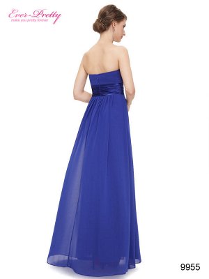 Классическое платье в пол синего цвета
