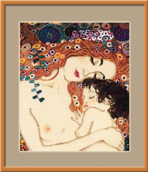 916 Набор для вышивания крестом ««Материнская любовь» по мотивам картины Г. Климта»