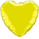 203500OV Шар-сердце   4"/10 см, фольга, золото (FM)