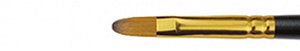 Кисть Кисть ОВАЛЬНАЯ из синтетики под колонок № 6, ручка черная короткая, обойма цельнотянутая, желтая.  

Используется для прорисовки фигур и округлых контуров.