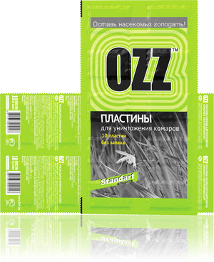OZZ-Пластины  СТАНДАРТ сменные для уничтожения комаров к электрофумигатору,10шт, 020501