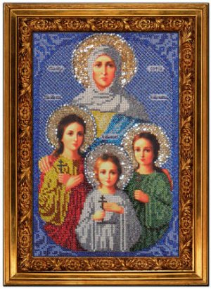 Набор для рукоделия - икона бисером св Вера, Надежда, Любовь и мать их Софья 