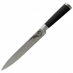 Нож MAL-02RS (разделочный) с прорезиненной  ручкой