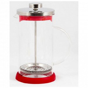 Чайник/кофейник (кофе-пресс) стеклянный  GFP01-600ML-R, цвет - красный