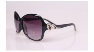 Солнцезащитные очки черные с волнистым узором на дужке