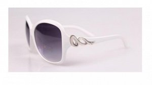 Солнцезащитные очки белые с волнистым узором на дужке