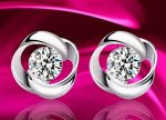 Серьги из стерлингового серебра украшенные искусственными камнями