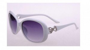 Солнцезащитные очки белые с бантиком на дужке