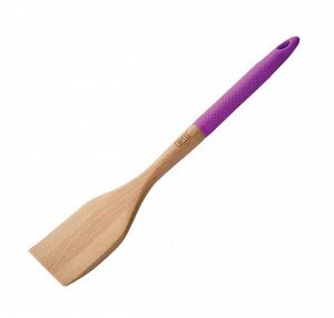 2875 GIPFEL Лопатка деревянная EMILIE 35,6х6,0х2см с силиконовой фиолетовой ручкой Материал: цельное дерево, силикон