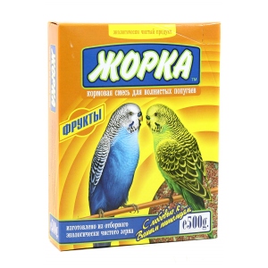 Корм для птиц "ЖОРКА" (коробка) для волн. попугаев ФРУКТЫ 500гр.*14шт.