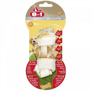 8in1 DELIGHTS S косточка с куриным мясом для мелких и средних собак 11 см