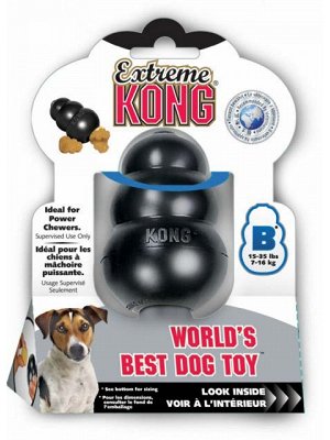 KONG Extreme игрушка для собак "КОНГ" M очень прочная средняя 8х6 см