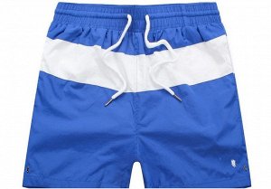 Пляжные шорты синие с белой полосой