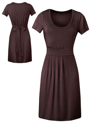 платье S*t(из Австрии)ЧЕРНЫЙ; 95% вискоза, 5% эластан; Трикотажное платье с короткими рукавами , втачным поясом переда и круглым вырезом горловины.; старая цена 1524
