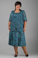 5234-144 ТАТЬЯНА 2.9941 Платье-двойка, сине-бирюзовый
