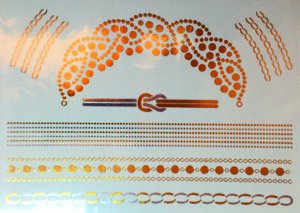 Золотые татуировки лист 21 на 15 см