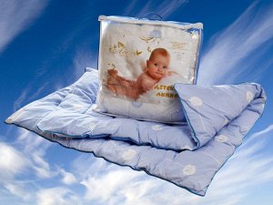 Одеяло стандарт лебяжий пух 110х140 поплин детское