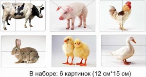 Разрезные картинки "домашние животные"