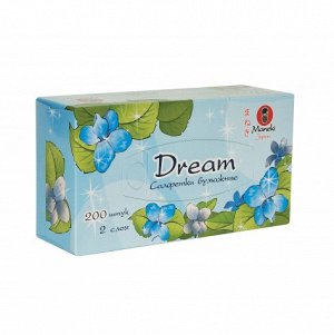 Салфетки бумажные двухслойные МАNEKI Dream в коробке 200 шт/