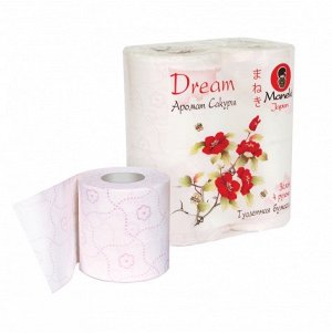 Туалетная бумага трёхслойная МАNEKI Dream с ароматом сакуры