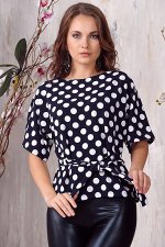 Блуза 438. Горох на т- синем