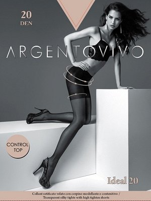 Прозрачные шелковистые колготки ARGENTOVIVO Ideal 20 с высокими моделирующими шортиками