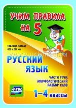 ФГОС,Русский язык. Части речи. Морфологический разбор слов. Имя существительное. Имя прилагательное. Глагол. Местоимение. 1-4 кл